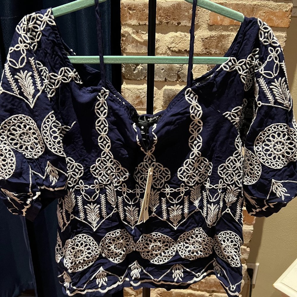 Blue and white top from bloomingdale's